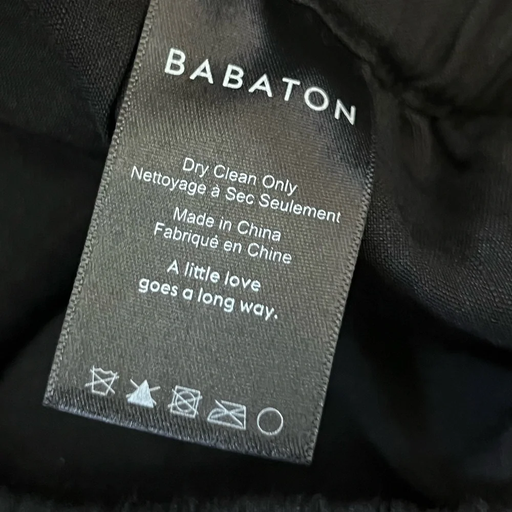 Babaton Day Errol Black Linen Blend Pants Small